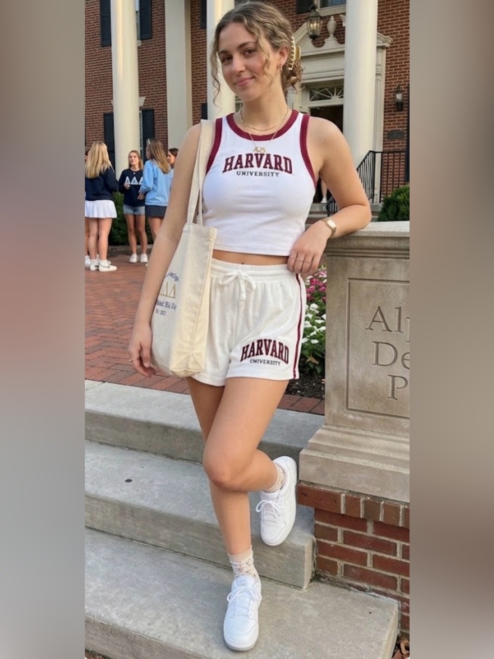 Harvard University Apparel Harvard University Athletic Shorts Set in White